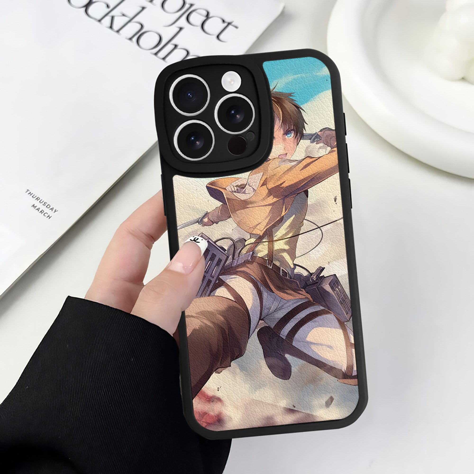 （画像用） 進撃の巨人 Attack on Titan 【iPhone 16シリーズ対応】シリコンスマホケース（レザー調） 材質：シリコン